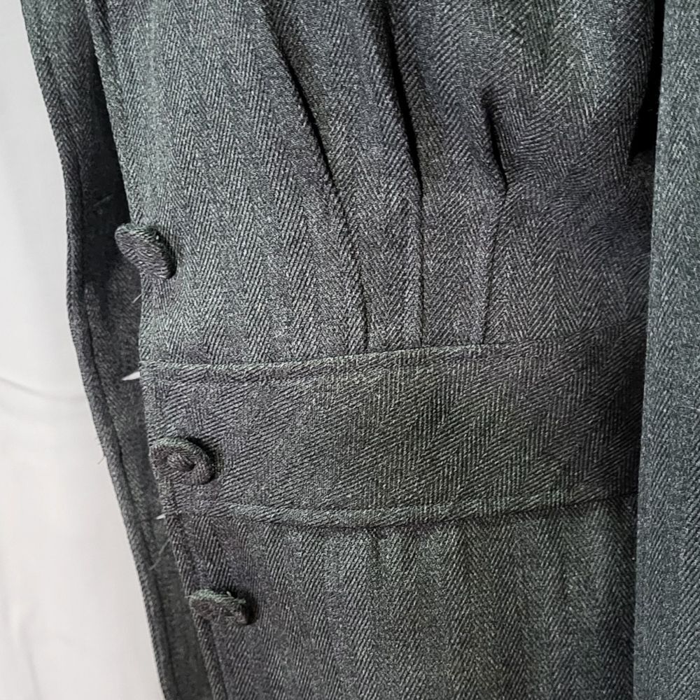 B. Smart Women's Vintage Gray Pleated Padded Blazer Jacket Plus Size 16 - Picture 6 of 12